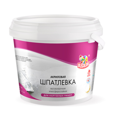 Шпатлевка ABC-Farben OLECOLOR для наружных работ белая 1,6 кг